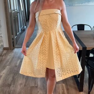 New York & Company Creamy Yellow Dress